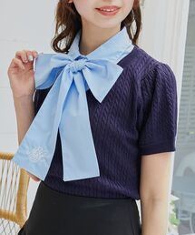 MAJESTIC LEGON | リボンセットドッキング半袖ニット(ニット/セーター)