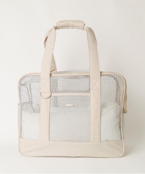 moncheri（モンシェリ）の「メッシュペットトートバッグ+冷感チェック柄ふんわりクッション付き（ペット用キャリーケース・レディース・ベージュ・M）」の21枚目の写真