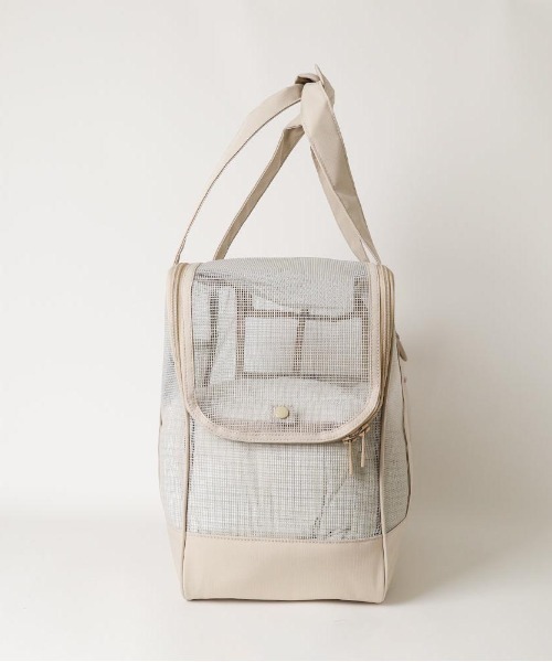 moncheri（モンシェリ）の「メッシュペットトートバッグ+冷感チェック柄ふんわりクッション付き（ペット用キャリーケース・レディース・ベージュ・M）」の22枚目の写真