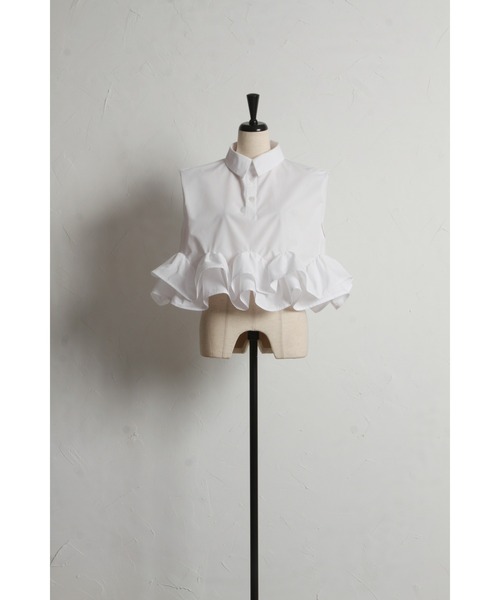 【ZOZO限定】フリルヘムタックスリーブブラウス