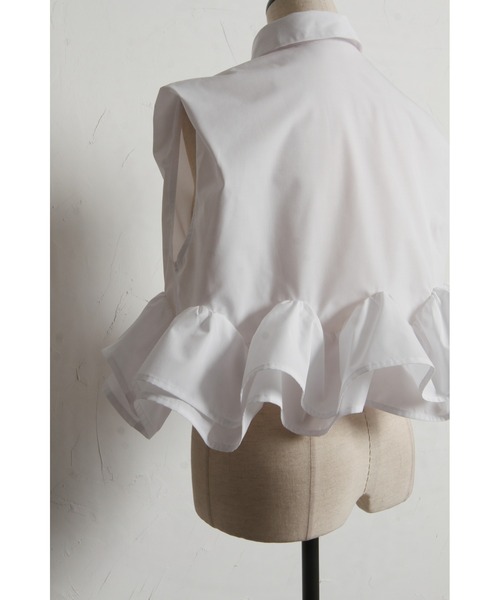 【ZOZO限定】フリルヘムタックスリーブブラウス