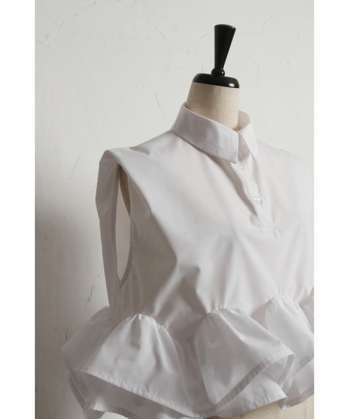 【ZOZO限定】フリルヘムタックスリーブブラウス