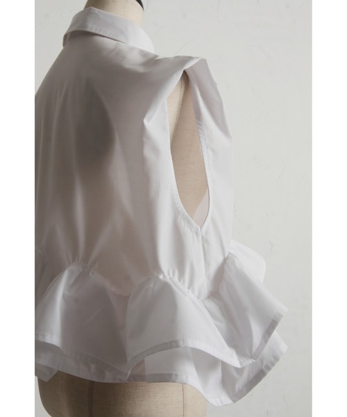 【ZOZO限定】フリルヘムタックスリーブブラウス