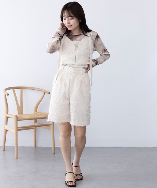 MAGASIN DE MODE Chou Chou(マガジンデモードシュシュ)の「【MAGASIN DE MODE Chou Chou】フリンジジャカードビスチェ レイヤード trc※(ベスト・レディース・ピンク/アイボリー/ブラック・FREE)」の14枚目の写真