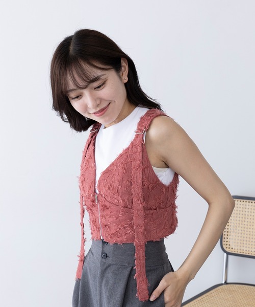 セール】【MAGASIN DE MODE Chou Chou】フリンジジャカード