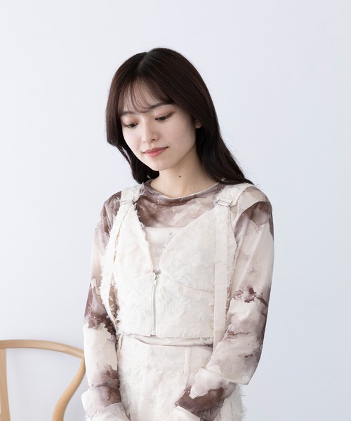 マガジンデモードシュシュ MAGASIN DE MODE Chou Chou フリンジジャカードビスチェ trc （アイボリー） セール】【MAGASIN DE MODE Chou Chou】フリンジジャカード