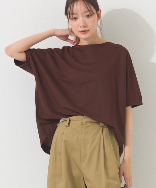 OMNES(オムネス)の「接触冷感ビッグシルエットプルオーバー半袖Tシャツ(Tシャツ/カットソー・レディース・アイボリー/ブラック/ブルー/レッド/ネイビー/ブラウン/ブルー系その他・FREE)」の3枚目の写真