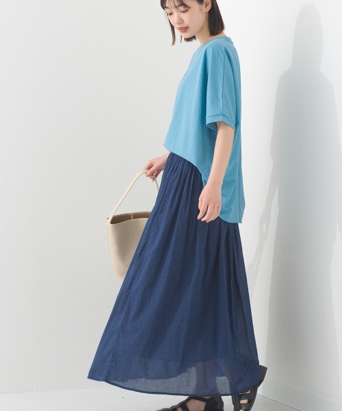 OMNES(オムネス)の「接触冷感ビッグシルエットプルオーバー半袖Tシャツ(Tシャツ/カットソー・レディース・アイボリー/ブラック/ブルー/レッド/ネイビー/ブラウン/ブルー系その他・FREE)」の12枚目の写真