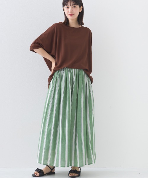 OMNES(オムネス)の「接触冷感ビッグシルエットプルオーバー半袖Tシャツ(Tシャツ/カットソー・レディース・アイボリー/ブラック/ブルー/レッド/ネイビー/ブラウン/ブルー系その他・FREE)」の10枚目の写真