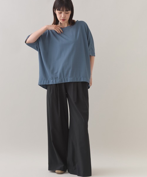 OMNES(オムネス)の「接触冷感ビッグシルエットプルオーバー半袖Tシャツ(Tシャツ/カットソー・レディース・アイボリー/ブラック/ブルー/レッド/ネイビー/ブラウン/ブルー系その他・FREE)」の13枚目の写真