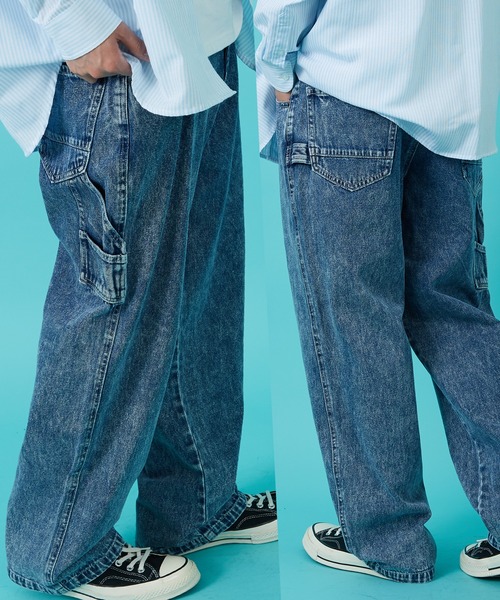 improves(インプローブス)の「デニム ペインターパンツ(デニムパンツ・メンズ・ブルー系1/ワンウォッシュ/キナリ/ブラック系1/ブラック/ライトブルー・MEDIUM/LARGE/X-LARGE)」の1枚目の写真
