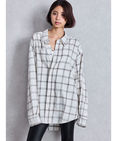 ブラウス シャツ Symmetry GYDA バイカラーステッチシャツ レディース Symmetry GYDA バイカラーステッチシャツ[品番：MKSW0065306