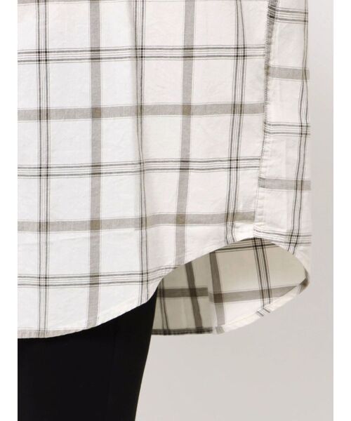 GYDA（ジェイダ）の「Trad comfort checkシャツ（シャツ/ブラウス・レディース・オフホワイト/チャコールグレー/ベージュ・FREE）」の10枚目の写真