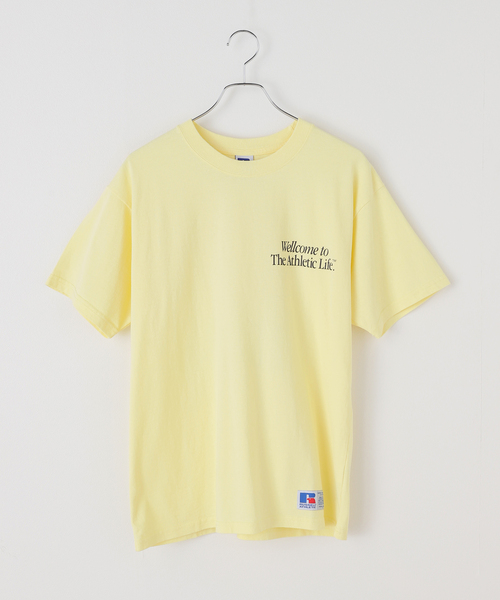 Russell Athletic(ラッセルアスレティック)の「RUSSELL ATHLETIC/ラッセル・アスレティック BOOKSTORE JERSEY T(Tシャツ/カットソー・レディース・ライトグレー/イエロー・MEDIUM)」の2枚目の写真