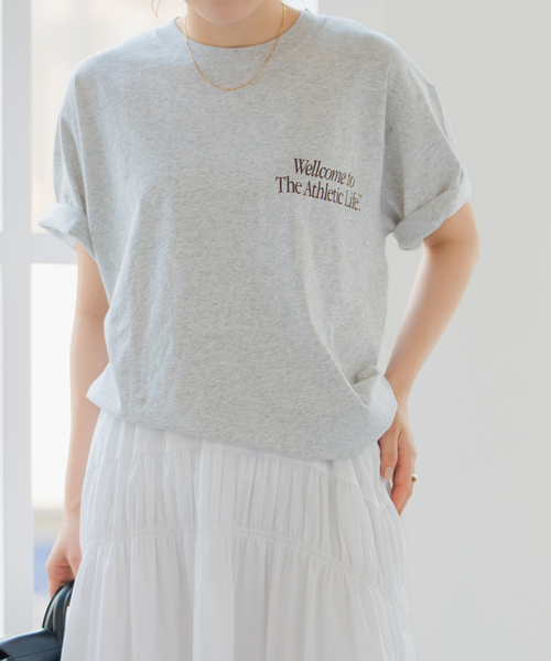 Russell Athletic(ラッセルアスレティック)の「RUSSELL ATHLETIC/ラッセル・アスレティック BOOKSTORE JERSEY T(Tシャツ/カットソー・レディース・ライトグレー/イエロー・MEDIUM)」の3枚目の写真