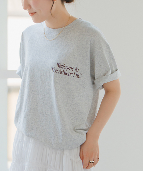 Russell Athletic(ラッセルアスレティック)の「RUSSELL ATHLETIC/ラッセル・アスレティック BOOKSTORE JERSEY T(Tシャツ/カットソー・レディース・ライトグレー/イエロー・MEDIUM)」の4枚目の写真