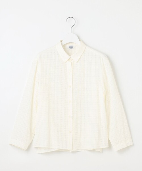 J.PRESS Ladies(J.プレス レディス)の「【洗える・吸水速乾】トリオシアーチェック シャツ(シャツ/ブラウス・レディース・ネイビー系/アイボリー系・XS)」の6枚目の写真