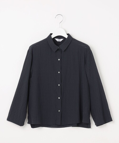 J.PRESS Ladies(J.プレス レディス)の「【洗える・吸水速乾】トリオシアーチェック シャツ(シャツ/ブラウス・レディース・ネイビー系/アイボリー系・XS)」の7枚目の写真