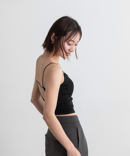 Lunea（ルネア）の「カップ付きバックオープンキャミソール（キャミソール・レディース・グレー/ホワイト/ブラック・FREE）」の10枚目の写真