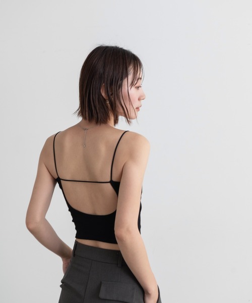 Lunea（ルネア）の「カップ付きバックオープンキャミソール（キャミソール・レディース・グレー/ホワイト/ブラック・FREE）」の9枚目の写真