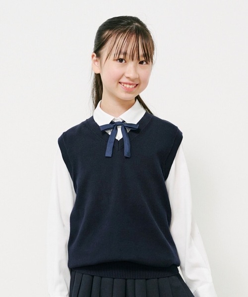 CHOPIN(ショパン)の「男女共用 Vネックニットベスト(ベスト・キッズ・ネイビー・140cm/150cm/160cm)」の1枚目の写真