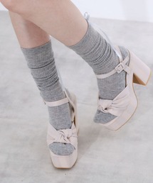 【ラク盛り/約12cm】ラク盛り厚底ツイストリボンサンダル
