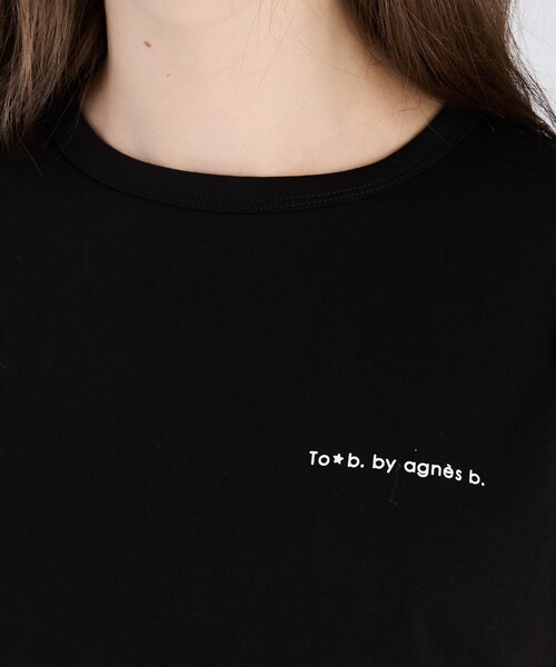 To b. by agnes b.（トゥービーバイアニエスベー）の「ロゴ オーガニックコットン 半袖 Tシャツ（Tシャツ/カットソー・レディース・ブラック・38/40）」の7枚目の写真