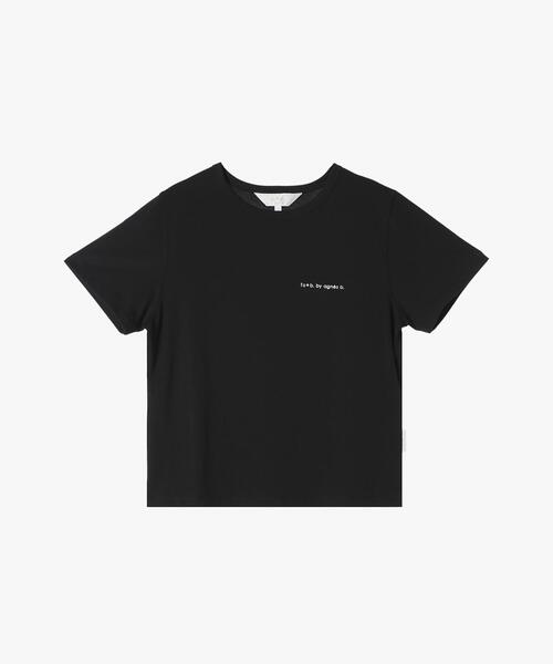 To b. by agnes b.（トゥービーバイアニエスベー）の「ロゴ オーガニックコットン 半袖 Tシャツ（Tシャツ/カットソー・レディース・ブラック・38/40）」の2枚目の写真