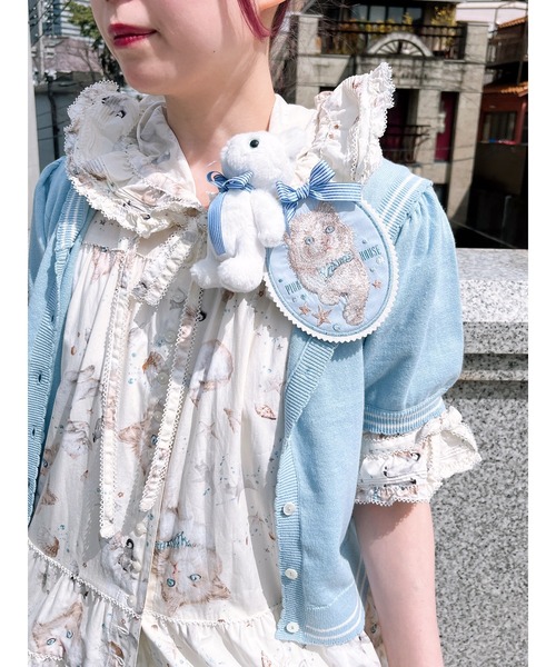 368ピンクハウスねこ柄ワンピース さざ波とねこプリントワンピース｜ピンクハウスオフィシャル