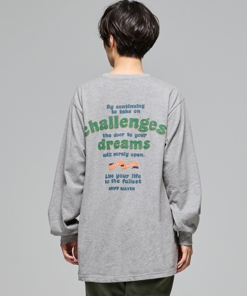 KRIFF MAYER Lady's Collection(クリフメイヤーレディースコレクション)の「【本体綿100%】発泡プリントAラインチュニック(Tシャツ/カットソー・レディース・オレンジ/ライトグリーン/カラフル/ブラック/オフホワイト/グレー/ブルー・MEDIUM/LARGE)」の5枚目の写真