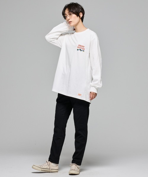 KRIFF MAYER Lady's Collection(クリフメイヤーレディースコレクション)の「【本体綿100%】発泡プリントAラインチュニック(Tシャツ/カットソー・レディース・オレンジ/ライトグリーン/カラフル/ブラック/オフホワイト/グレー/ブルー・MEDIUM/LARGE)」の11枚目の写真