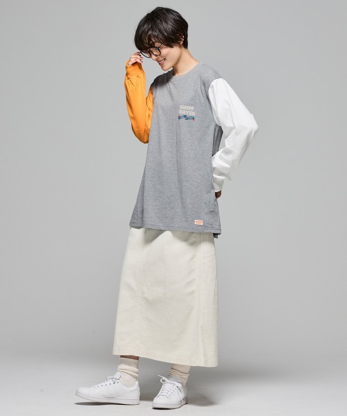 KRIFF MAYER Lady's Collection(クリフメイヤーレディースコレクション)の「【本体綿100%】発泡プリントAラインチュニック(Tシャツ/カットソー・レディース・オレンジ/ライトグリーン/カラフル/ブラック/オフホワイト/グレー/ブルー・MEDIUM/LARGE)」の17枚目の写真