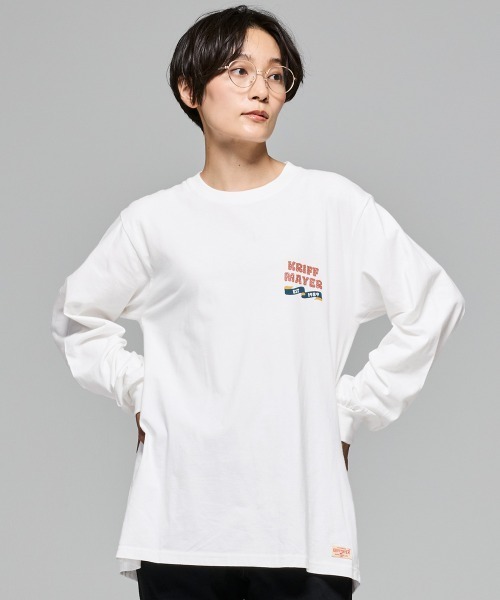 KRIFF MAYER Lady's Collection(クリフメイヤーレディースコレクション)の「【本体綿100%】発泡プリントAラインチュニック(Tシャツ/カットソー・レディース・オレンジ/ライトグリーン/カラフル/ブラック/オフホワイト/グレー/ブルー・MEDIUM/LARGE)」の9枚目の写真