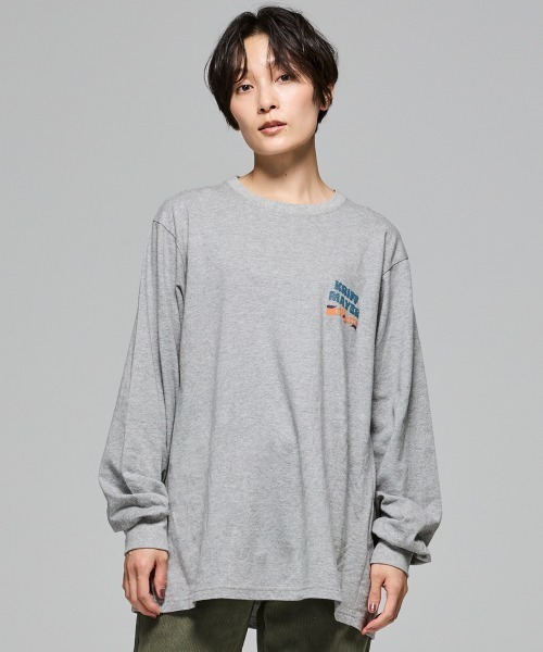 KRIFF MAYER Lady's Collection(クリフメイヤーレディースコレクション)の「【本体綿100%】発泡プリントAラインチュニック(Tシャツ/カットソー・レディース・オレンジ/ライトグリーン/カラフル/ブラック/オフホワイト/グレー/ブルー・MEDIUM/LARGE)」の13枚目の写真