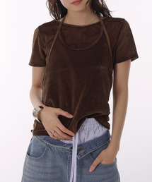 【set item】sheer velour t-shirt & halter neck camisole / シアーベロアTシャツ&ホルターネックキャミソール