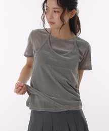 【set item】sheer velour t-shirt & halter neck camisole / シアーベロアTシャツ＆ホルターネックキャミソール