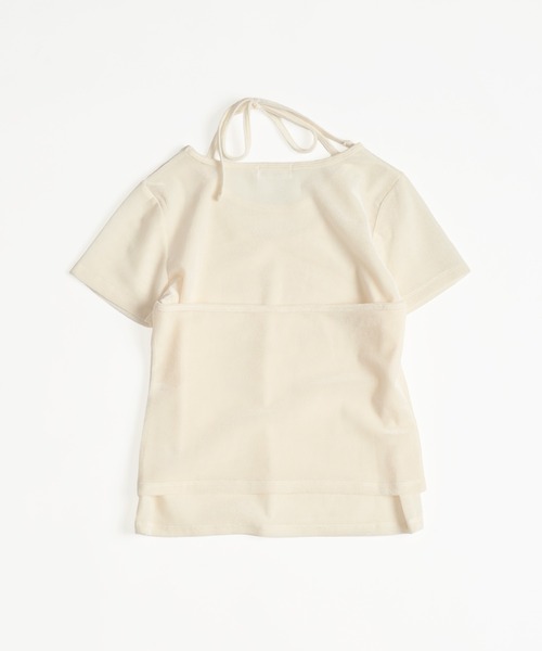 MUHET(ミュエータ)の「【set item】sheer velour t-shirt & halter neck camisole / シアーベロアTシャツ&ホルターネックキャミソール(Tシャツ/カットソー・レディース・グレー/ブラウン/アイボリー・FREE)」の5枚目の写真