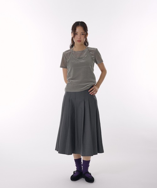 MUHET(ミュエータ)の「【set item】sheer velour t-shirt & halter neck camisole / シアーベロアTシャツ&ホルターネックキャミソール(Tシャツ/カットソー・レディース・グレー/ブラウン/アイボリー・FREE)」の20枚目の写真
