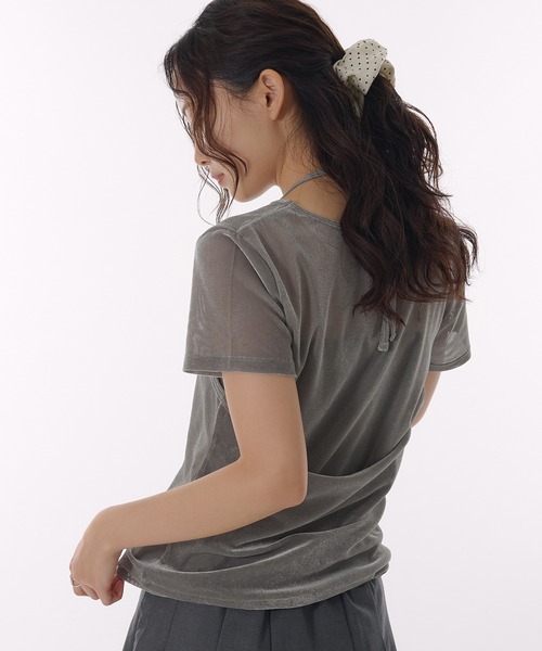 MUHET(ミュエータ)の「【set item】sheer velour t-shirt & halter neck camisole / シアーベロアTシャツ&ホルターネックキャミソール(Tシャツ/カットソー・レディース・グレー/ブラウン/アイボリー・FREE)」の19枚目の写真