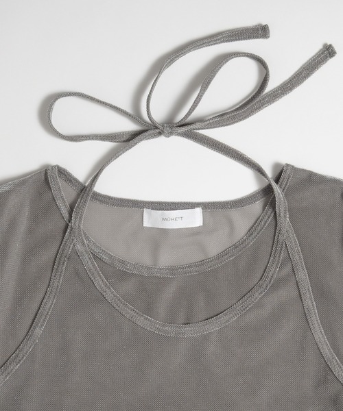 MUHET(ミュエータ)の「【set item】sheer velour t-shirt & halter neck camisole / シアーベロアTシャツ&ホルターネックキャミソール(Tシャツ/カットソー・レディース・グレー/ブラウン/アイボリー・FREE)」の16枚目の写真