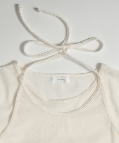 MUHET(ミュエータ)の「【set item】sheer velour t-shirt & halter neck camisole / シアーベロアTシャツ&ホルターネックキャミソール(Tシャツ/カットソー・レディース・グレー/ブラウン/アイボリー・FREE)」の6枚目の写真
