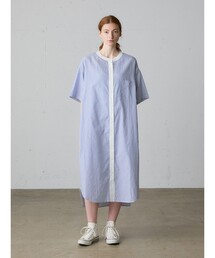 MidiUmi クレリックストライプシャツワンピース