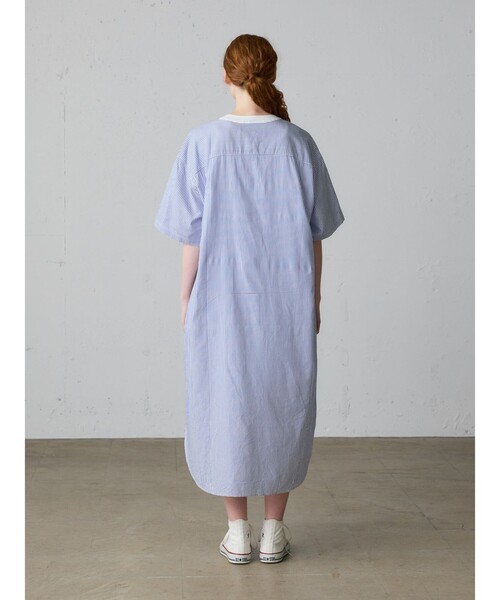 MidiUmi(ミディウミ)の「MidiUmi クレリックストライプシャツワンピース(ワンピース・レディース・ベージュ/ブラック/ライトブルー・FREE)」の10枚目の写真