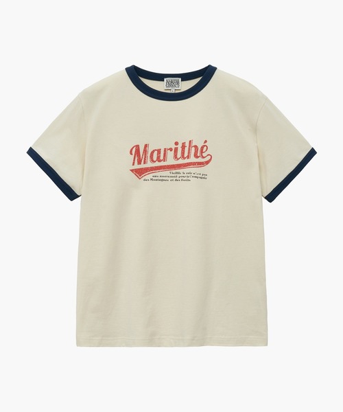 MARITHE + FRANCOIS GIRBAUD（マリテフランソワジルボー）の「M VINTAGE BASEBALL RINGER TEE（Tシャツ/カットソー・メンズ・アイボリー/ネイビー・LARGE/X-LARGE）」の5枚目の写真