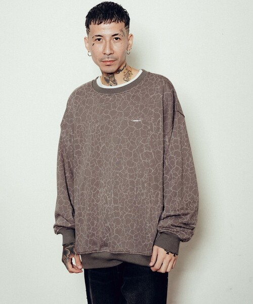 Subciety（サブサエティ）の「Cracked sweatshirt（スウェット・メンズ・グレー/オリーブ/ネイビー・MEDIUM/LARGE/X-LARGE/SMALL）」の14枚目の写真