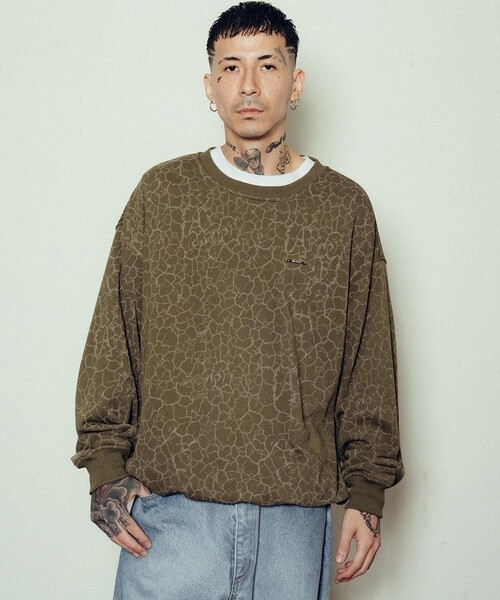 Subciety（サブサエティ）の「Cracked sweatshirt（スウェット・メンズ・グレー/オリーブ/ネイビー・MEDIUM/LARGE/X-LARGE/SMALL）」の18枚目の写真