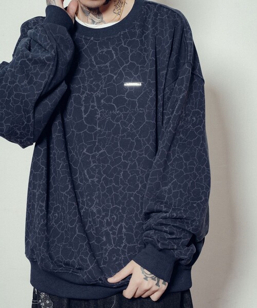Subciety（サブサエティ）の「Cracked sweatshirt（スウェット・メンズ・グレー/オリーブ/ネイビー・MEDIUM/LARGE/X-LARGE/SMALL）」の20枚目の写真