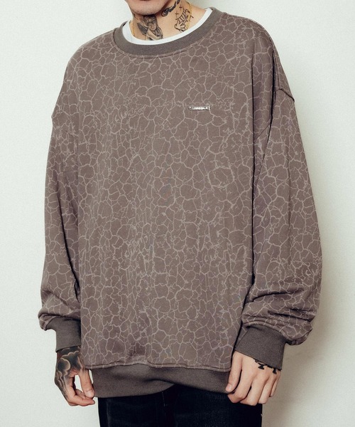 Subciety（サブサエティ）の「Cracked sweatshirt（スウェット・メンズ・グレー/オリーブ/ネイビー・MEDIUM/LARGE/X-LARGE/SMALL）」の2枚目の写真