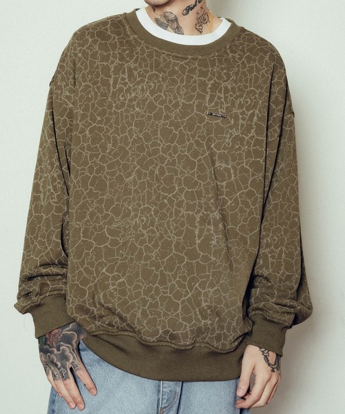 Subciety（サブサエティ）の「Cracked sweatshirt（スウェット・メンズ・グレー/オリーブ/ネイビー・MEDIUM/LARGE/X-LARGE/SMALL）」の3枚目の写真