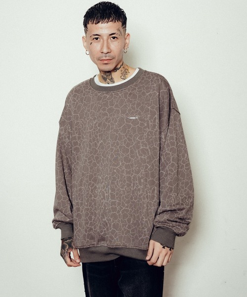 Subciety（サブサエティ）の「Cracked sweatshirt（スウェット・メンズ・グレー/オリーブ/ネイビー・MEDIUM/LARGE/X-LARGE/SMALL）」の7枚目の写真